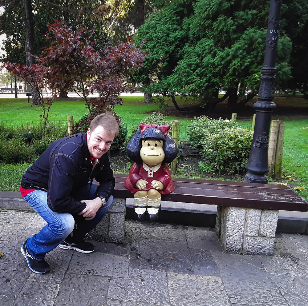 Jero con Mafalda en Oviedo